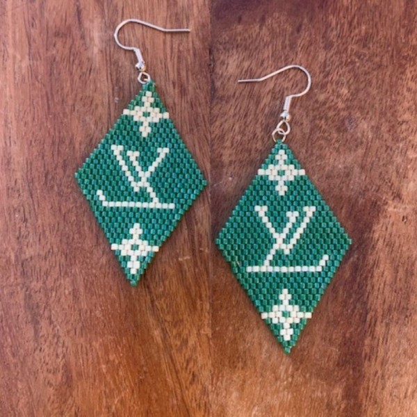 Green-White Earring 1