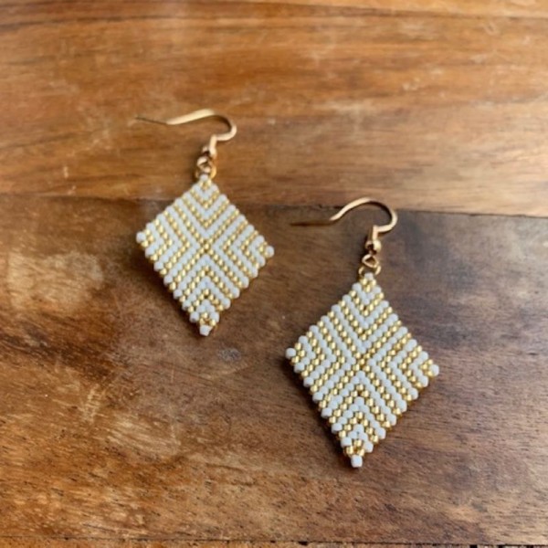 Gold-White Earring 1