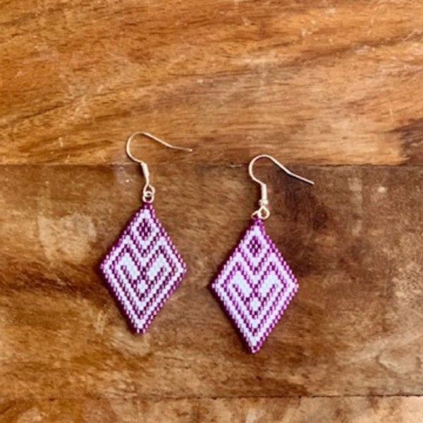 Purple-White Earring 1
