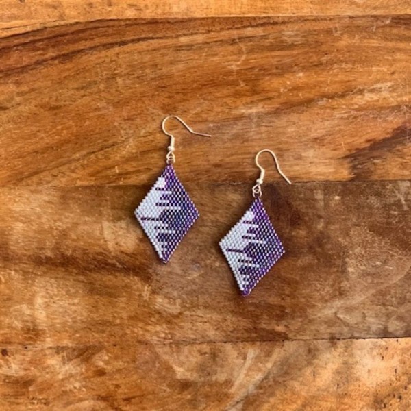 Miyuki Beads Purple Earring 1