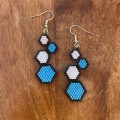 Dangle Blue White Cricle Earring 2