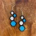 Dangle Blue White Cricle Earring 1