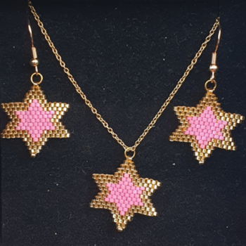 14k Gold Stars Earring and Necklaces Set