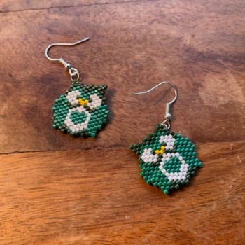 Owl Green Earring