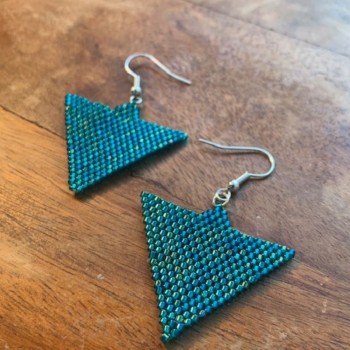 Triangle Green Earring