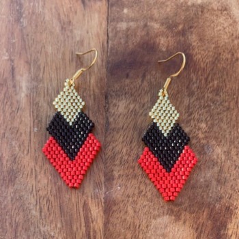Red-Black-Gold Earring