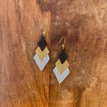 Gold-Black-Grey Earring